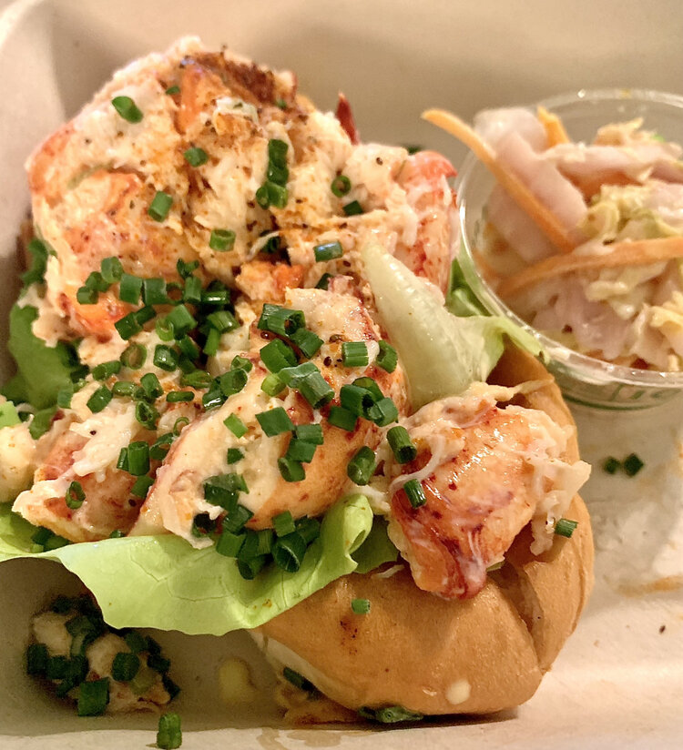 Seamore's Lobster Roll, full of big chunks of tasty meat and perfect with the Rioja whites and roses.