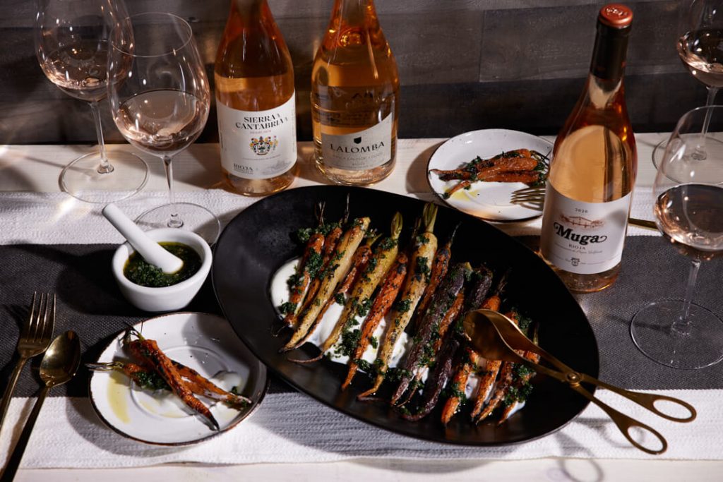 Rioja Wine Rosado and Grilled Carrots