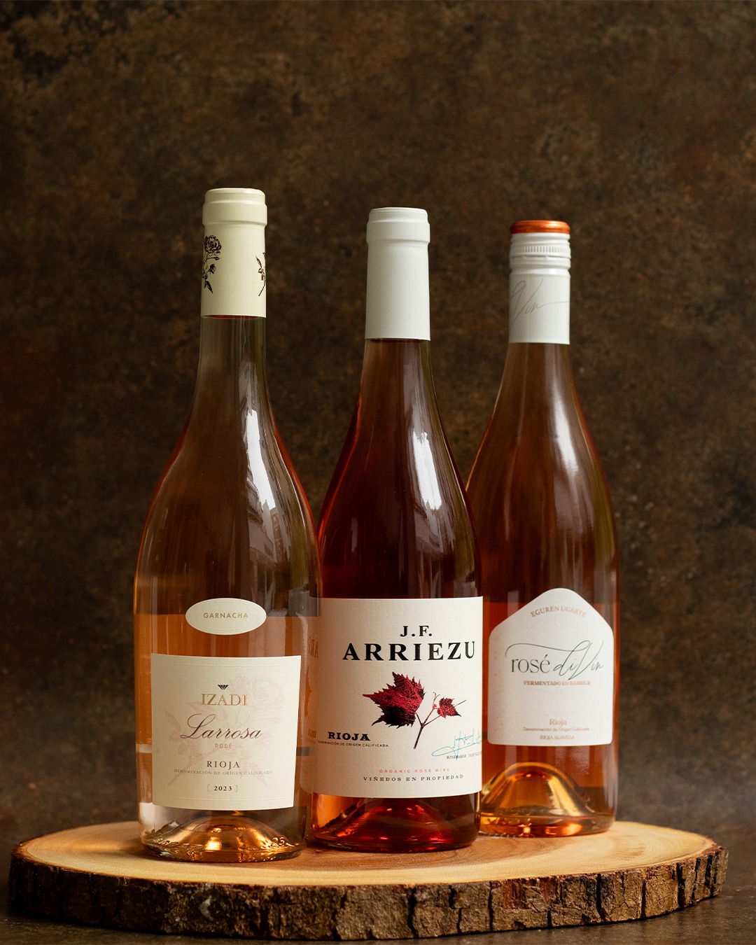 Warm up by the fireplace, even if it’s not on. Delight in the cozying crispness of a Rioja rosé, a perfect pairing for fall.