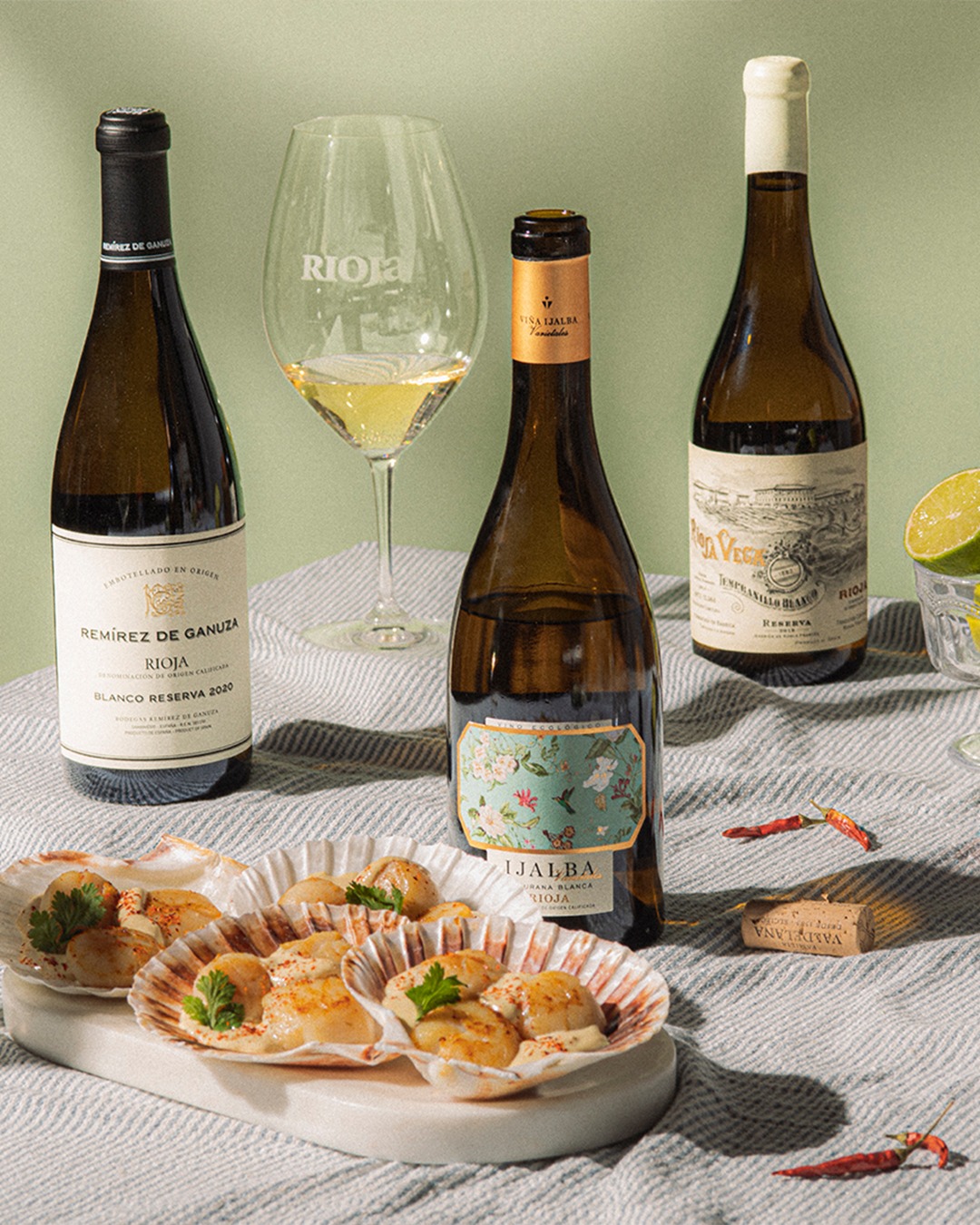 The liquid that scallops were made for. The aged complexities of white Rioja Reservas go swimmingly with seafood.