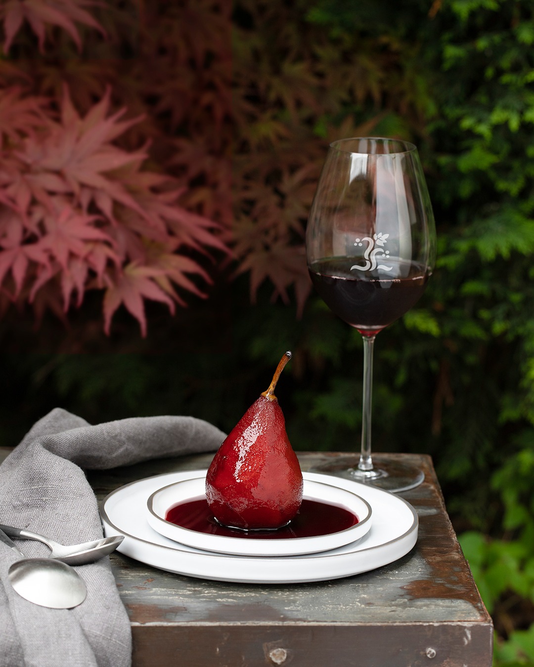 Meant to pear together. 

Prove that dessert is worth the wait this fall with the matured complexities of an aged Rioja red.