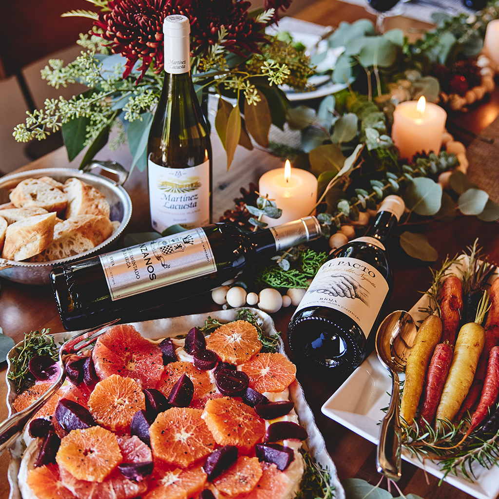 Thanksgiving Table with Rioja Wine